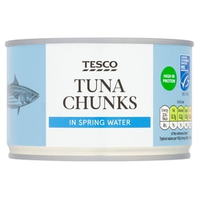Tesco Tuna Chunks In Spring Water 400G, Imported from Britain