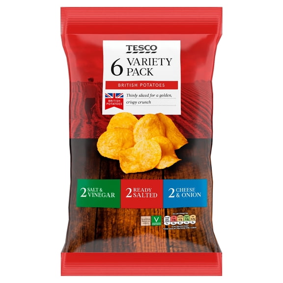 Tesco Variety Crisps 6X25g, Imported from Britain