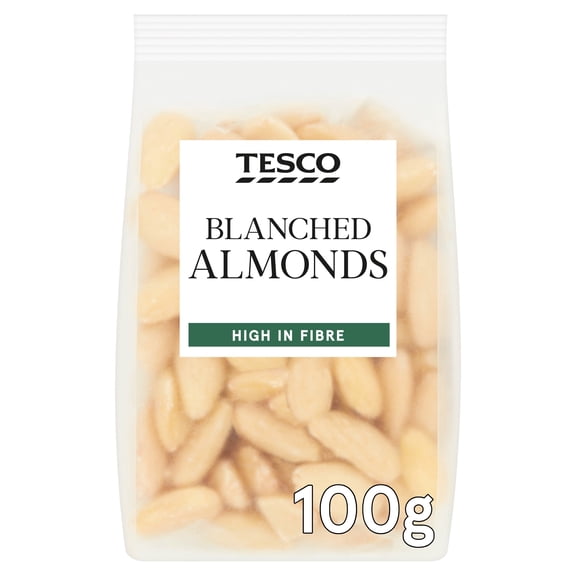 Tesco Whole Blanched Almonds 100G, Imported from Britain