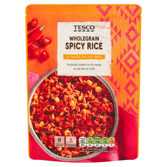Tesco Wholegrain Spicy Mexican Inspired Rice 250G, Imported from Britain