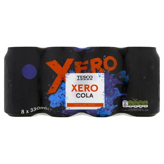 Tesco Xero Cola 8x330ml, Imported from Britain