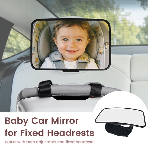 Tesla Baby Car Mirror Rear Facing  Fixed Headrest Baby Mirror for Car, Shatterproof Infant Car Seat Mirror, Backseat Baby Mirror for Rear Facing Car Seat