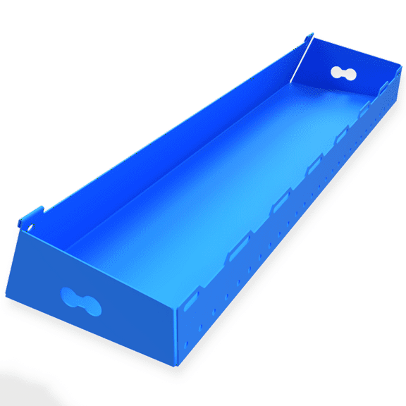 Tesla Cybertruck Modular Utility Roof Rack - Interior Tray, Stainless Steel, Gloss Bright Blue - LARGE