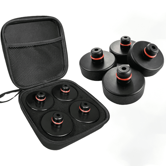 4-Pack Rubber Car Jack Pads Compatible with Tesla Model 3, Model Y, Model X and Model S, Includes Zippered Storage Case
