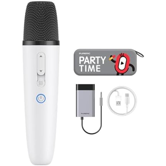 Tesla Karaoke Microphone for Tesla with Portable Case, Car Karaoke Microphone with USB A Receiver for Tesla Model Y/3/S/X, Wireless Singing Mic with 3.5mm Jack for Cars, Speakers, 1 Mics$$Music