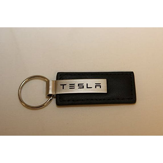 Tesla Keychain & Keyring - Black Premium Leather