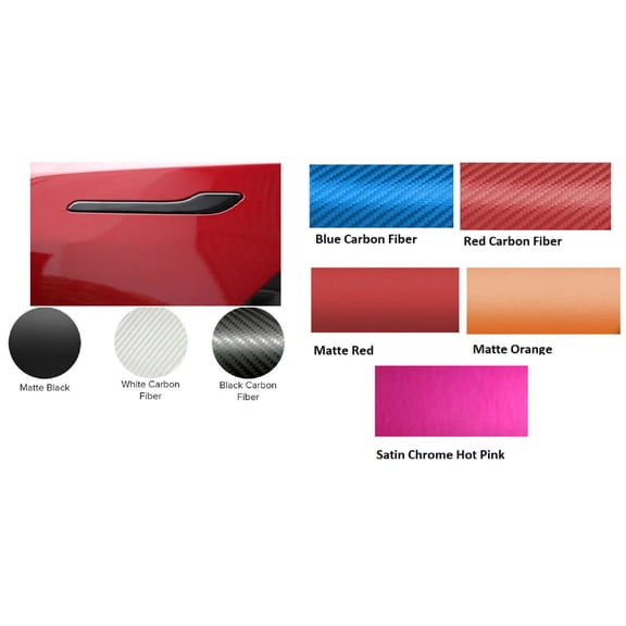 Tesla Model 3 Door Handle Decal Wrap, 4pc Set, Many Colors