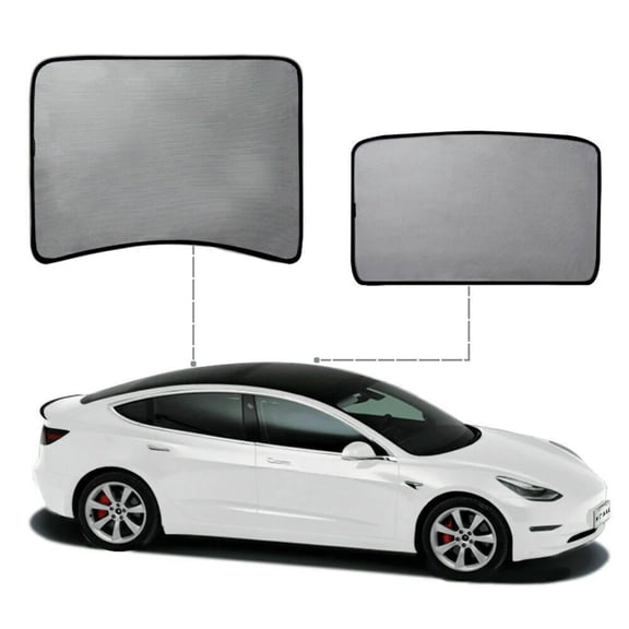 Tesla Model 3 Glass Sunroof Shades, Front Rear, 2017-2023