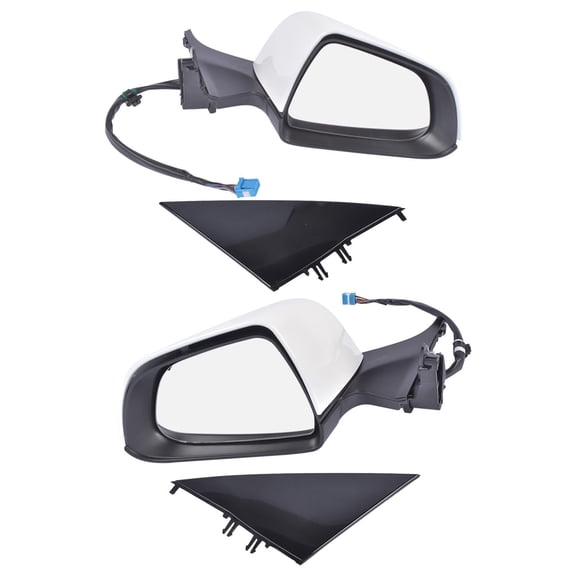 Tesla Model 3 M3 2017-2023 Left+Right Power Fold Heated Side Mirror, 51167177128, White ABS Plastic, Memory Recall, Adjustable, 13PIN