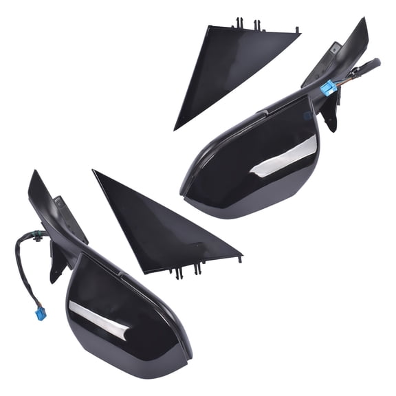Tesla Model 3 M3 2017-2023 Left & Right Side Mirror Set - OEM 51167177128 - Black ABS Plastic, Heated, Power Fold, Memory Function