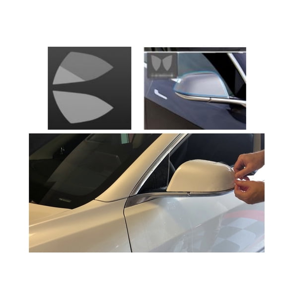 Tesla Model 3 Outside Rearview Mirror Clear TPU, PPF Protection Film, Pre-Cut, 2017-2023