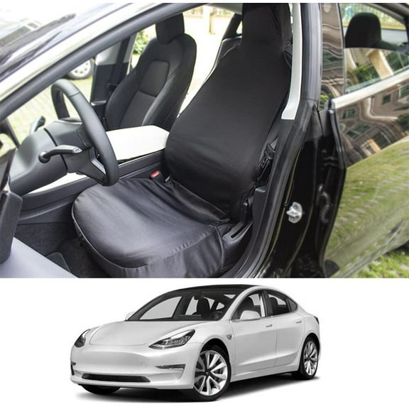 Tesla Model 3 Seat Cover Protector, One-Piece Design Custom Fit for Model 3, Black, 2017-2023