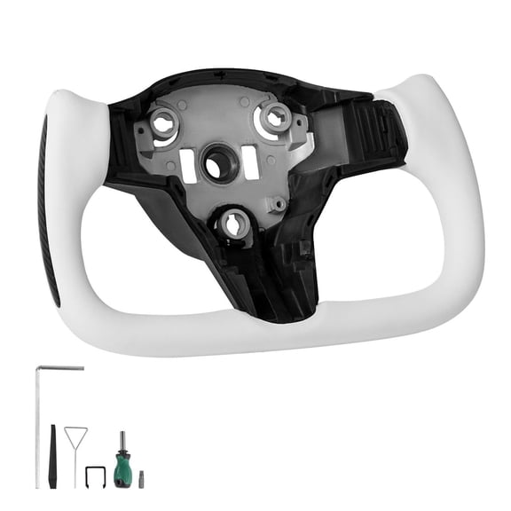 Tesla Model 3 Steering Wheel 2016-2023, Carbon Fiber D-Shaped Heated