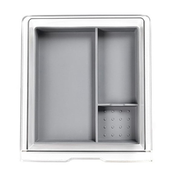 Tesla Model 3 Transparent Armrest Storage Box Central Console Organizer Abs Interior Trim Accessory For Car Grey
