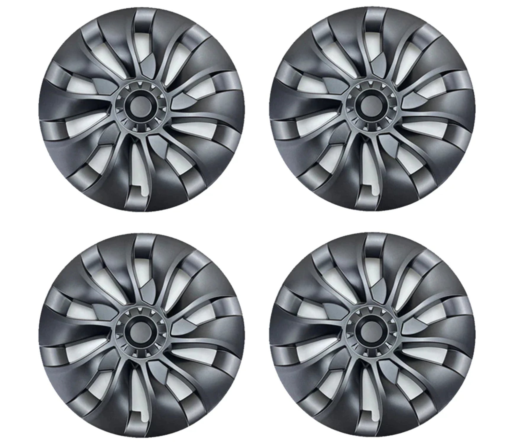 Tesla Model 3 Uberturbine Wheel Covers, 18Inch, Matte Black, Set of 4