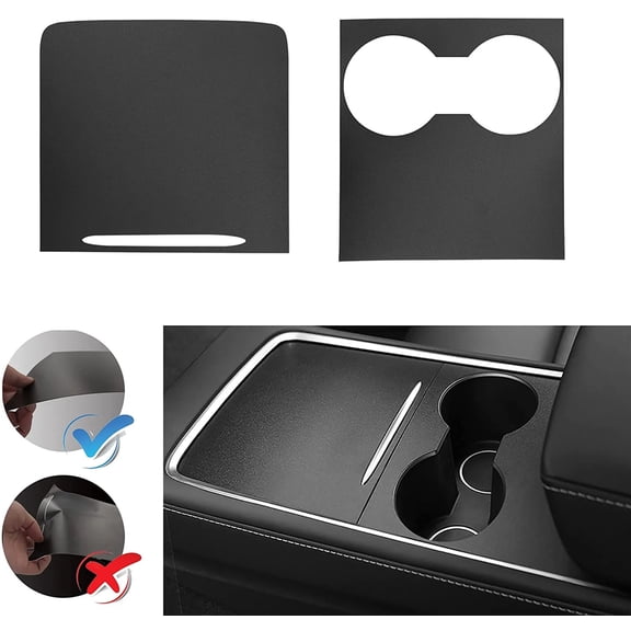 Tesla Model 3, Y Center Console Hard Cover Wrap Kit, ABS Material, Hard Cover, Matte Black, 2021-2023
