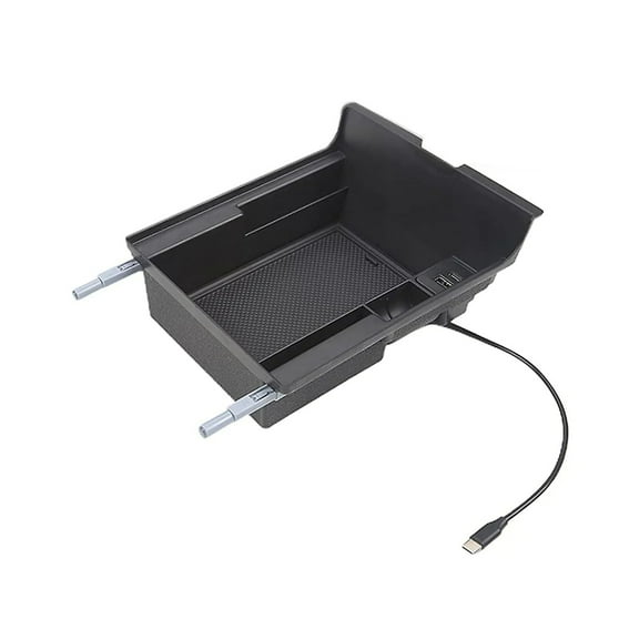 Tesla Model 3, Y Center Console Storage Box with USB Port, Pop-Up Click Function