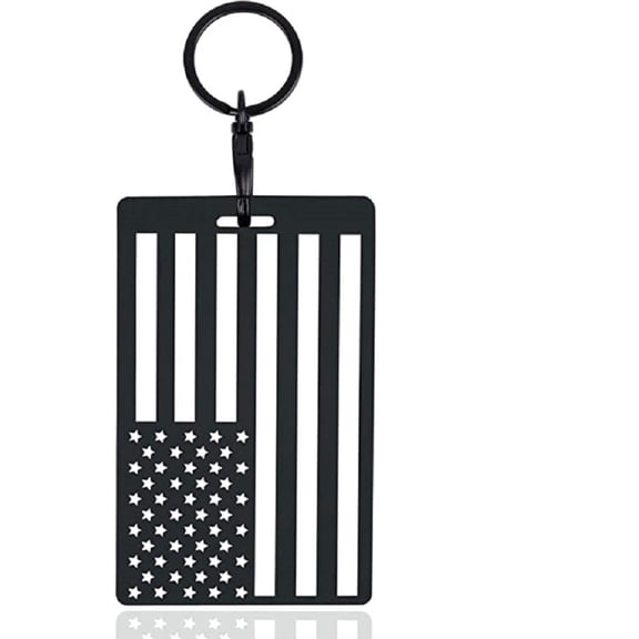Tesla Model 3, Y, Cybertruck Silicone Key Card Holder, American Flag with Key Ring