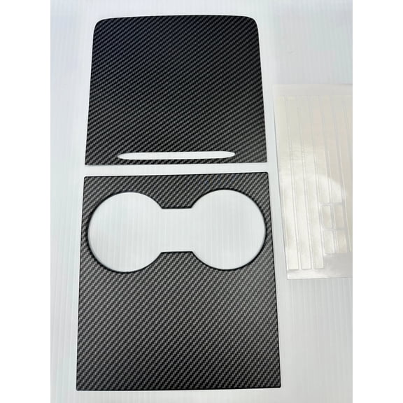 Tesla Model 3, Y Matte Carbon Fiber Center Console Cover, ABS, Metal, 2021-2024