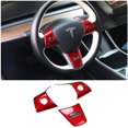 thumbnail image 1 of Tesla Model 3, Y, Red Steering Wheel Trim, 1 of 3
