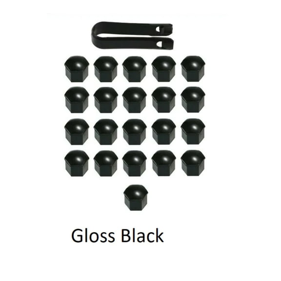 Tesla Model 3, Y, Wheel Lug Nut Cover Cap Set, Gloss Black