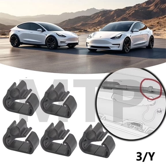 Tesla Model 3/Y Windshield Wiper Arm Spray Hose Tube Clips 5x Buckle Fastener Holder 16-25 Replace Parts
