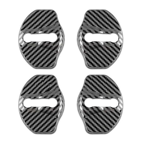 Tesla Model 3, Y, X Door Latch Covers, Carbon Fiber, 4pc Set
