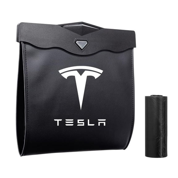 Tesla Model 3 Y X S Trash Can (4 Rolls of Trash Bags), Magnetic Closure Waterproof, Tesla Rear Center Console Storage Box Organizer,Tesla Model Y 3 X S Interior Accessories, 2.5 Gallon