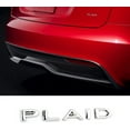 thumbnail image 1 of Tesla Model S, 3, X, Y Plaid Badge 3D Logo Rear Letter Set Emblem, Chrome, 1 of 2