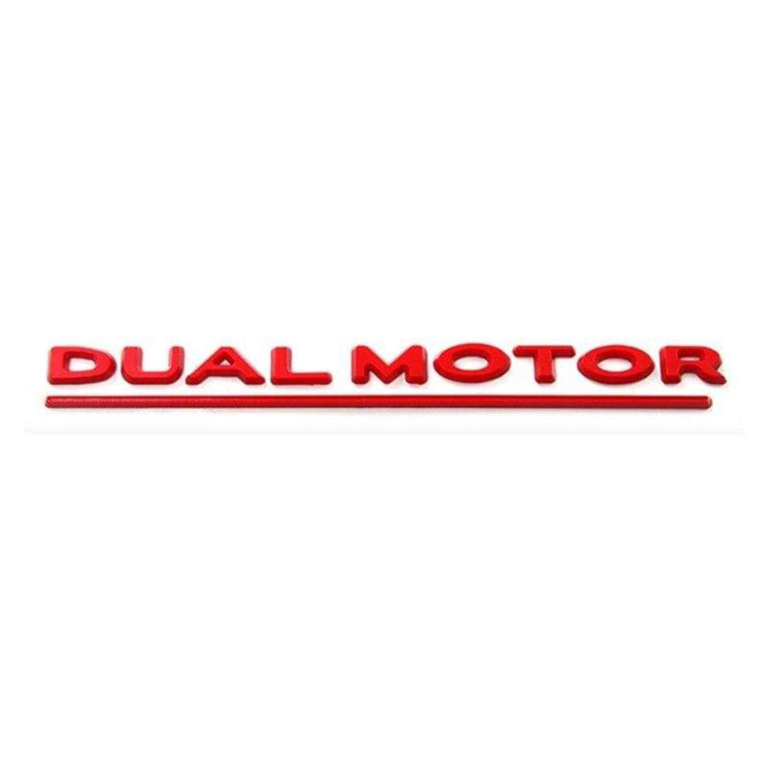 Dual Motor 3D Red ABS Rear Trunk Emblem Sticker For Tesla Model 3 – Eye-Catching Finish
