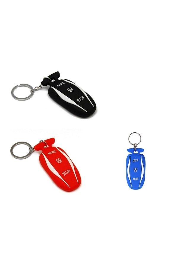 Tesla Model S, 3, Y Silicone Key Ring Fob Case Pocket, Many Colors