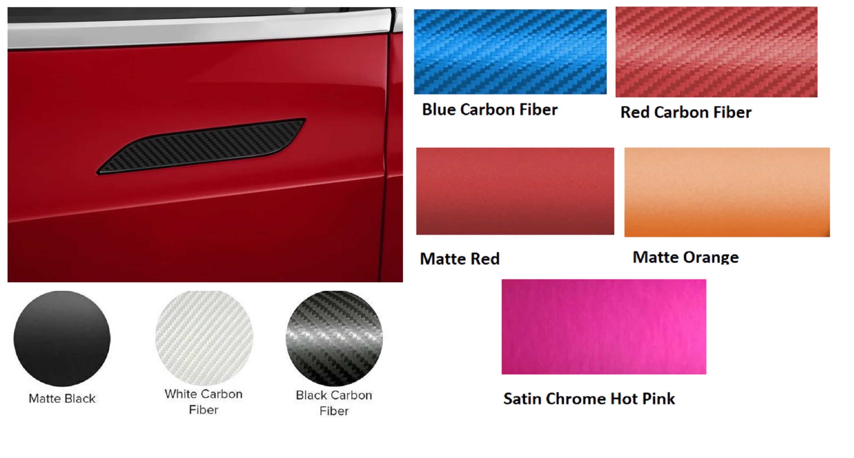 Tesla Model S Door Handle Decal Wrap, 4pc Set, Many Colors - Walmart.com