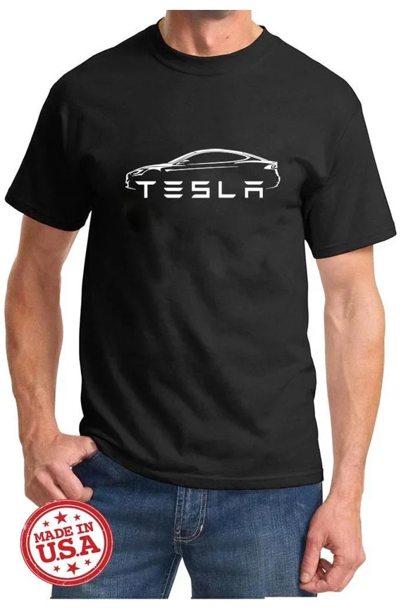 Tesla Model S Electric Car Classic Outline Design Tshirt NEW