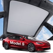 Wigoo Tesla Model S Sunshade Roof [Never Sag, Nano Ice-Crystal Coatings] 3-Gen Heat Insulation Glass Roof Sun Shade, Accessories for Tesla Model S 20202026, Gray