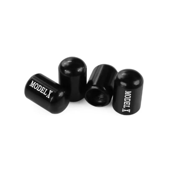 Tesla Model X, Black Valve Stem Caps, Aluminum, 2016-2024