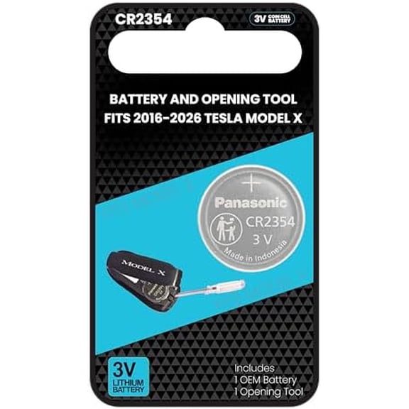 Tesla Model X Key Fob Battery Replacement Original OEM CR2354 (with Opening Tool Included)