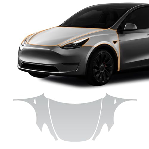for Tesla Model Y 2020-2023 PPF Precut Gloss Clear Car Paint Protective Film Self Healing TPU HD Film Scratch Protector Exterior Accessories (Hood + Fender)