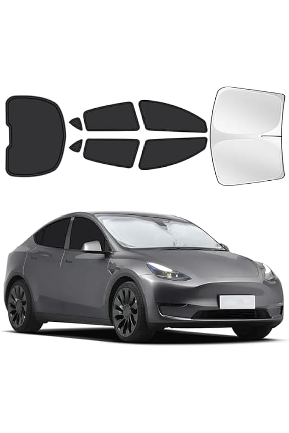 for Tesla Model Y 2020-2025 Car Window Shades, 8pcs Privacy Sun Shade Set for Front Windshield Side and Rear Windows, Full Window Covers Keeps vehicle Cool for Camping Napping