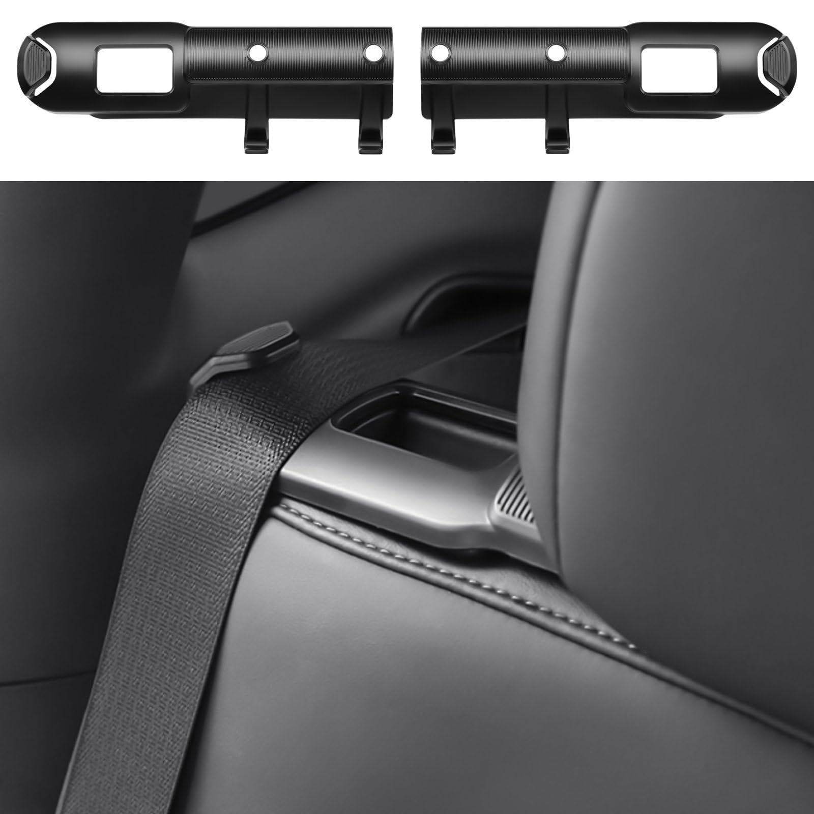 Tesla Model Y DU20Backseat Seatbelt Guide Holder with Headrest Hooks
