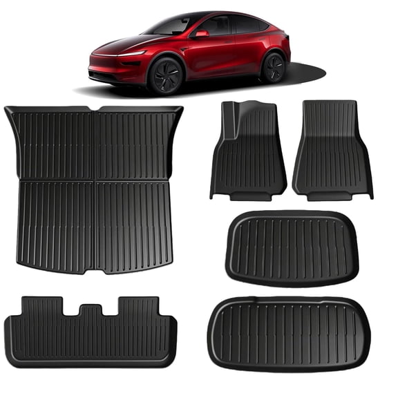 Tesla Model Y Juniper 2025-2026 5-Seater Floor Mats & Cargo Liners - 6 PCS TPE Auto Accessories