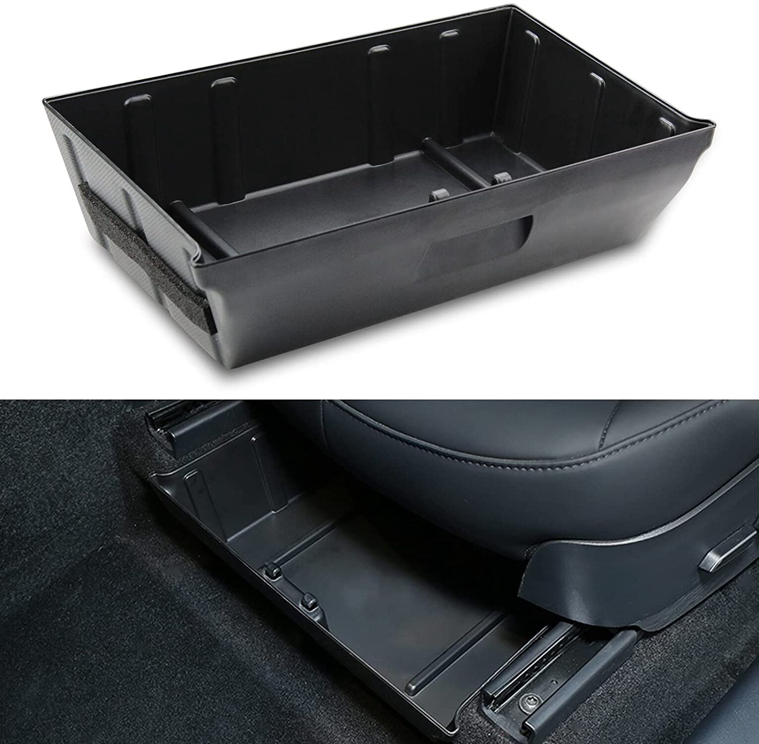 Tesla Model Y Under Front Seat Storage Box Tray, ABS, For Easy Storage, 2020-2024