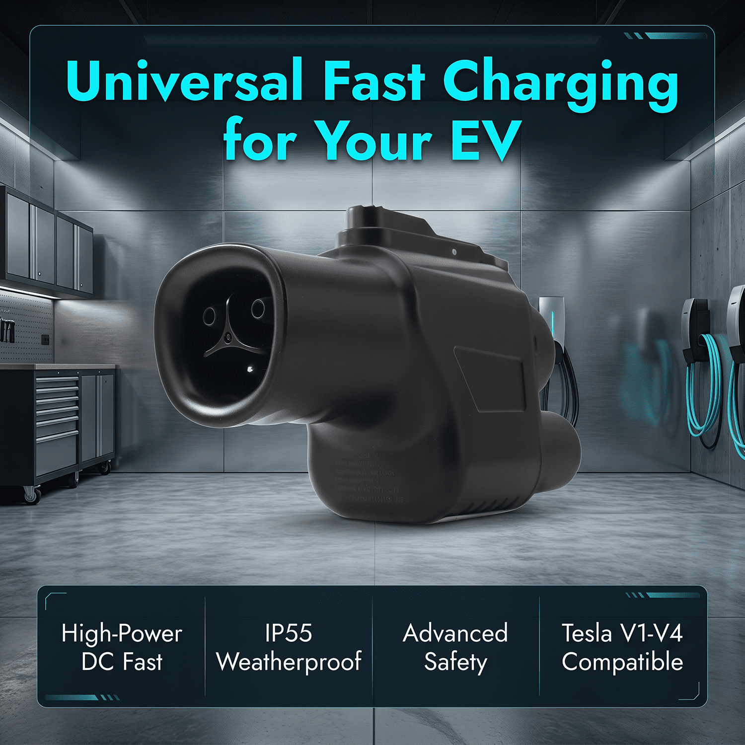 Tesla (NACS) to CCS1 DC Fast Charging Adapter, 500kW High Power ...