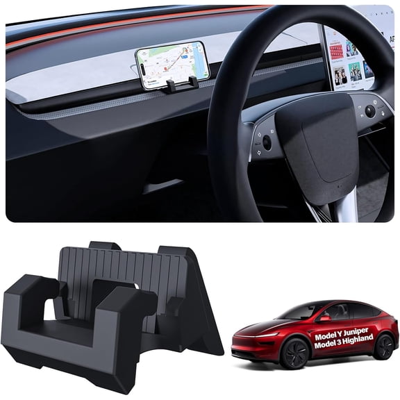 for Tesla Phone Mount Holder Model Y Refreshed Juniper Model 3 Highland Interior Accessories 2025-2026 Sunglass Phone Holder Boxes Silicone Center Console Dashboard Air Vent Hook Holder Black
