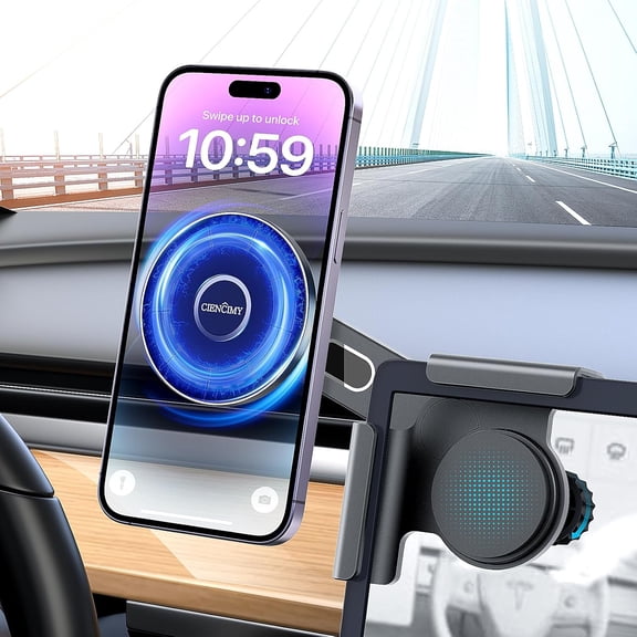 Tesla Phone MountStronger Magnet PowerFlip Cover Locking Design Compatible with Tesla Model 3/Y & iPhone 15/14/13/12 Mini Pro Max Plus,Perfect Tesla Accessories 2023
