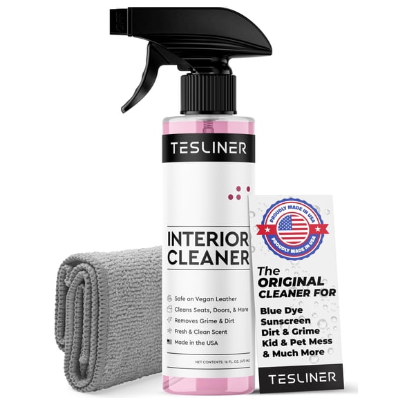 Tesla Seat Cleaner & Stain Remover - Interior Cleaner, Safe on Black & White Vegan Leather, Interior Cleaning Products for Seats, Dash, Console | Tesla Model 3 Y S X Juniper Accessories 2025 & 2026