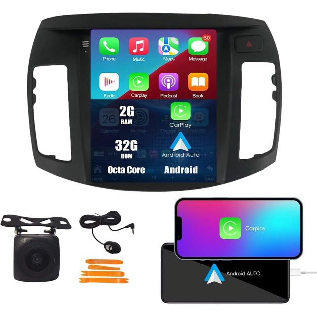 Tesla Style Car CarPlay Android Auto Navigation Stereo GPS Radio