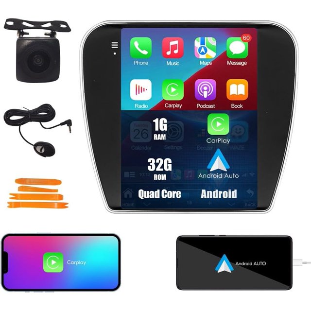 Tesla Style CarPlay Android Auto Navigation Stereo GPS Radio Reverse