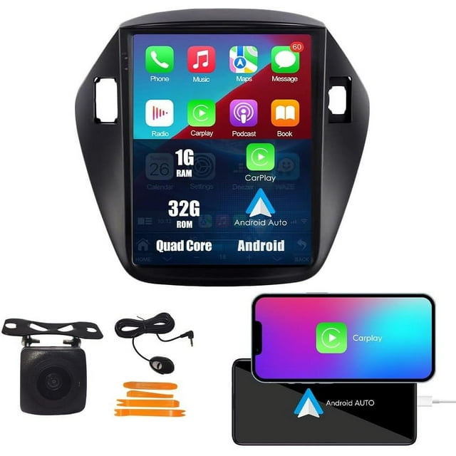 Tesla Style CarPlay Android Auto Navigation Stereo GPS Radio Reverse