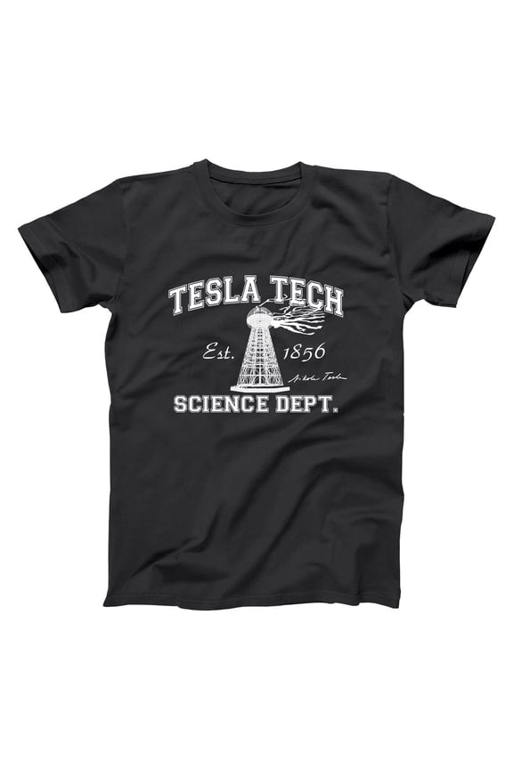 Tesla Tech Nikola Tesla Geek Science Retro Auto Black Basic Men's T-Shirt