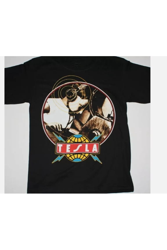 Tesla rock band ALBUM Black T-shirt Unisex Cotton All Sizes